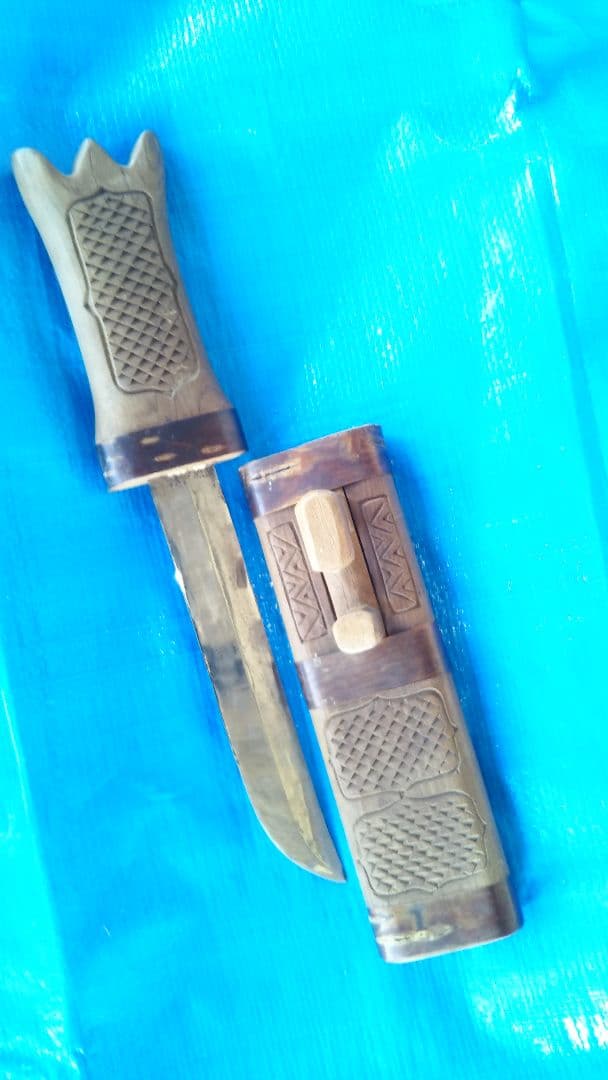 (値下げ)イリマキリ　アイヌ伝統民具　皮はぎ小刀　タシロ
