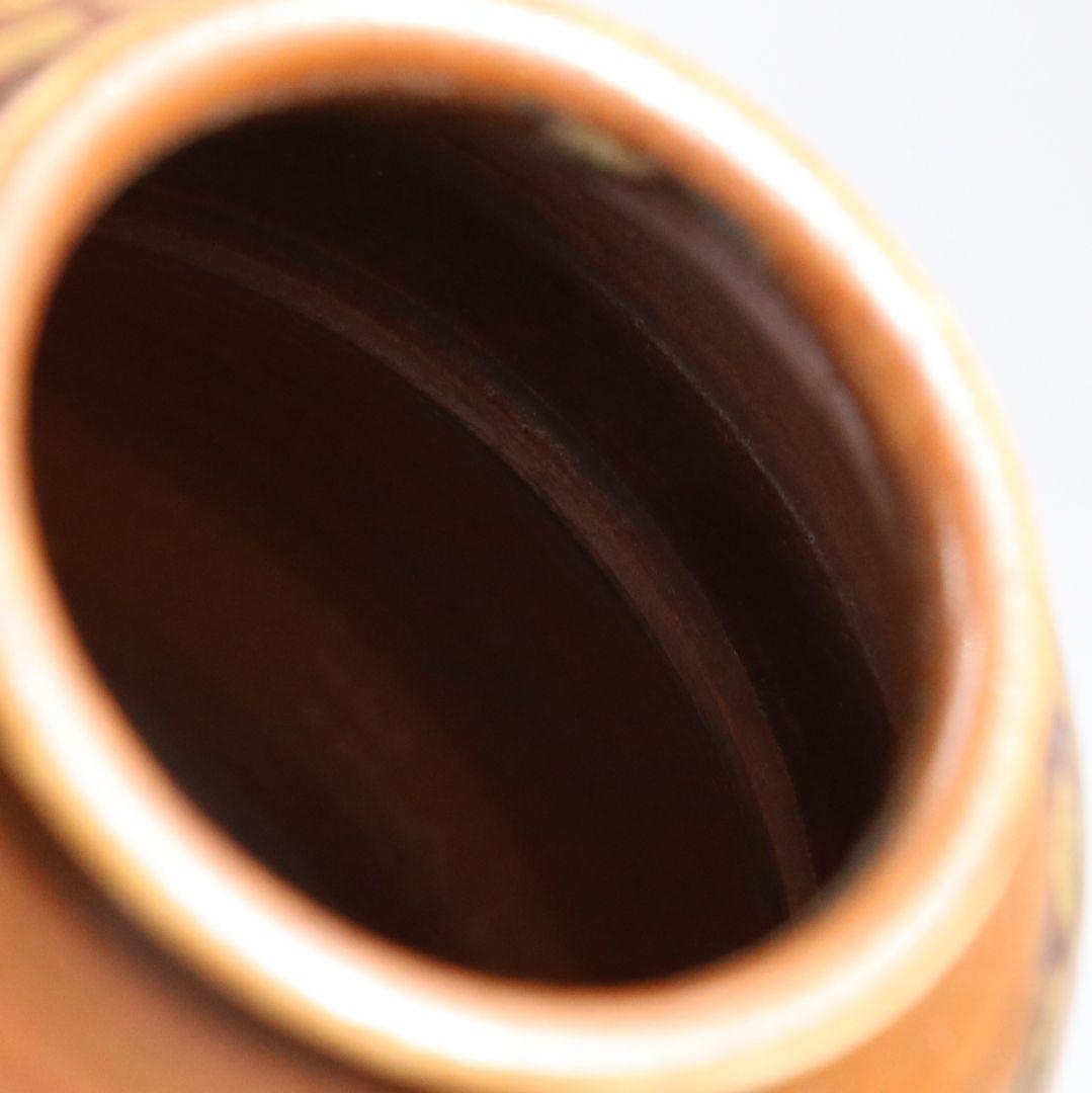 渡辺伸治作 中興名物 山雀写茶入 薩摩間道織留仕覆 茶道具 共箱　V912　N9