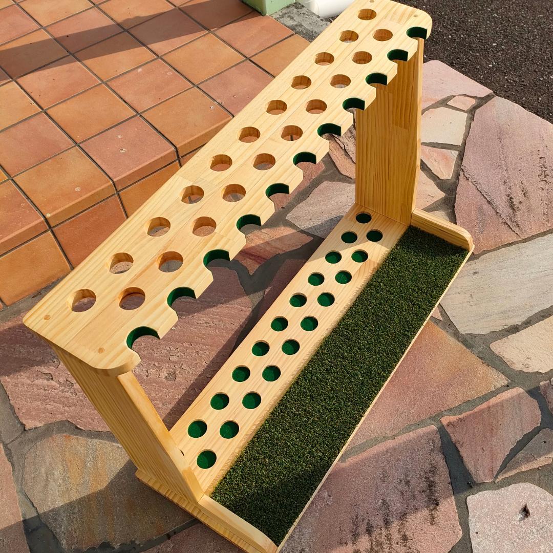 ゴルフクラブスタンド21＋11本【組立て完成品】塗装＆フェルト付【みつろう仕上】