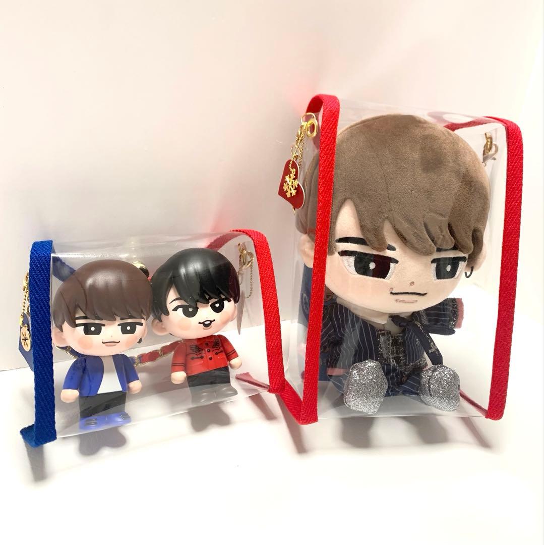 うーちゃみ ☪︎　すのチルソフビポーチ2体用　青赤　BIGすのチルポーチ 赤