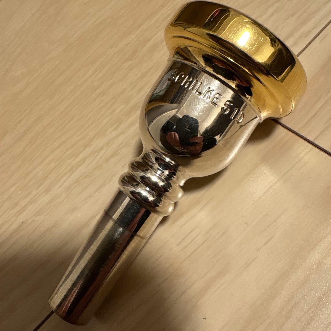 トロンボーン・ユーフォニアム用太管マウスピース　シルキー51D　リム、インナー金