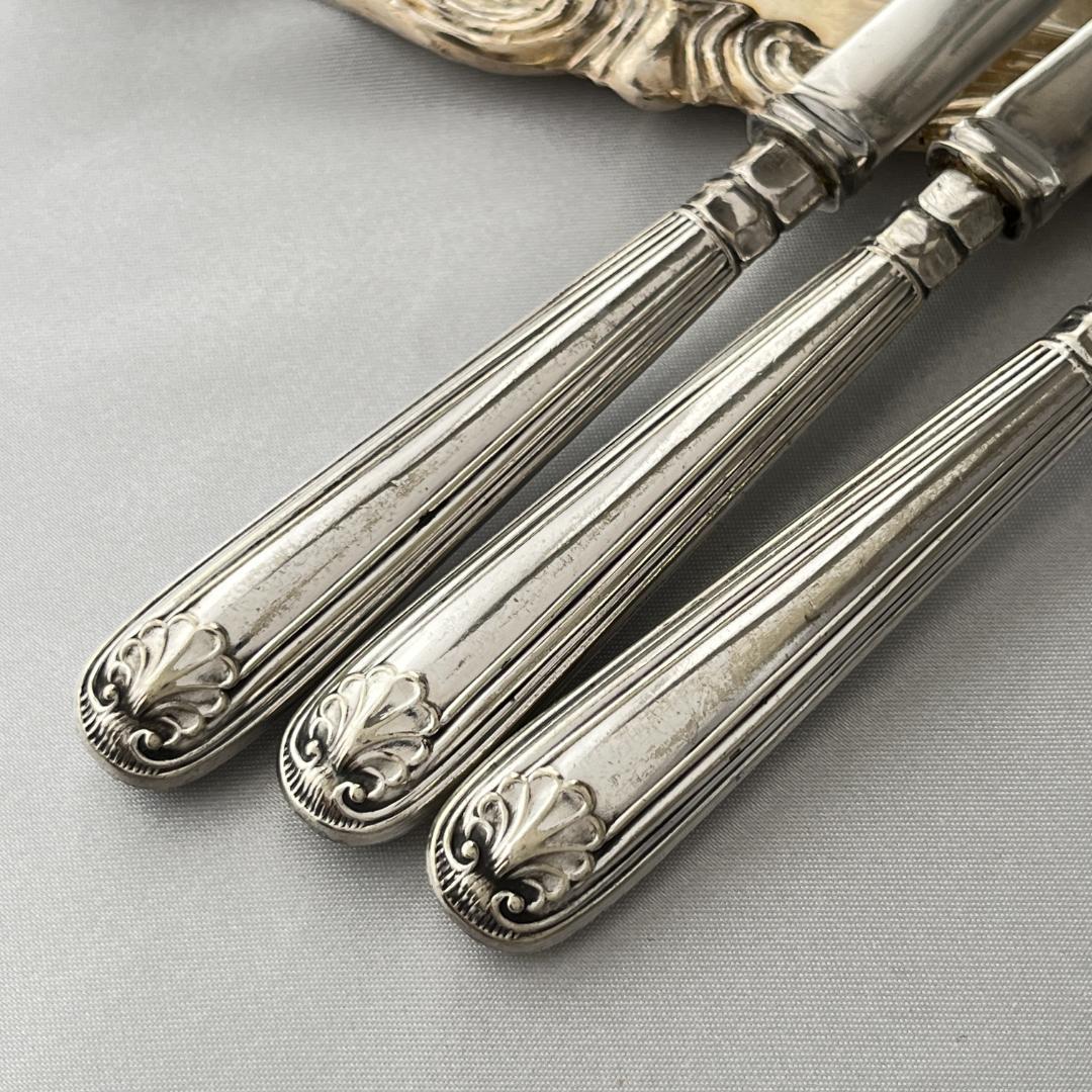 【英国】シェルのティーナイフ 6本【シルバープレート】ケース