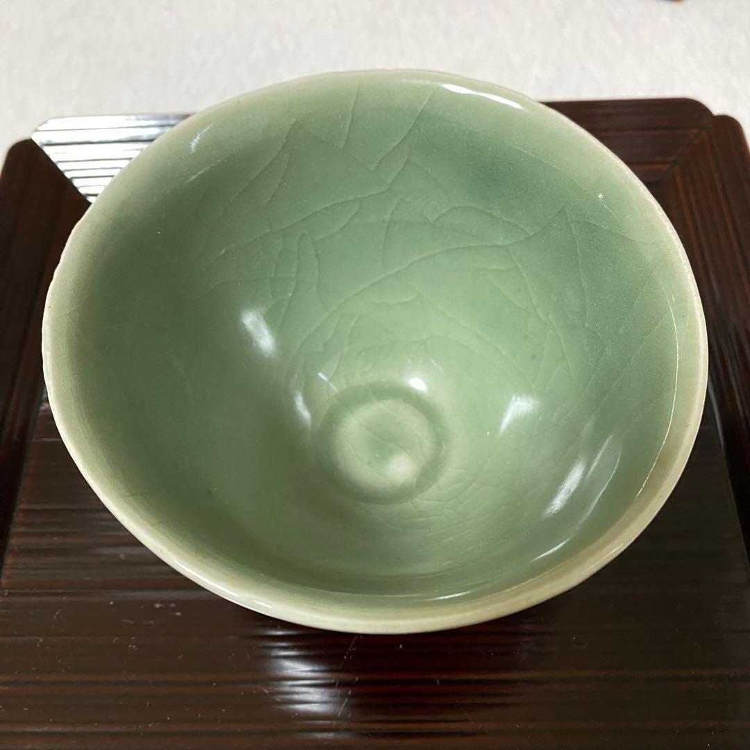 茶道具　青楽茶碗
