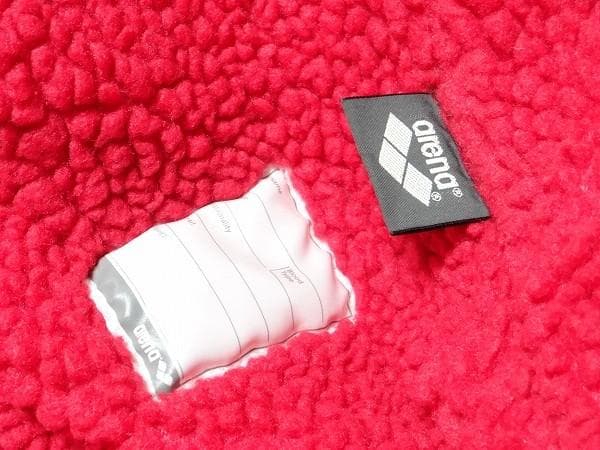 中古 デサント arena アリーナ 水泳 ベンチコート Mサイズ 赤色