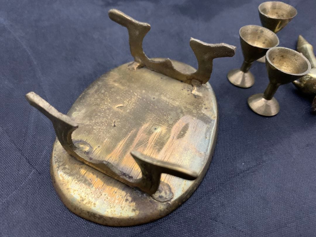 アンティーク　真鍮　ミニチュア　テーブル　チェア　ゴブレット　ポット　まとめ売