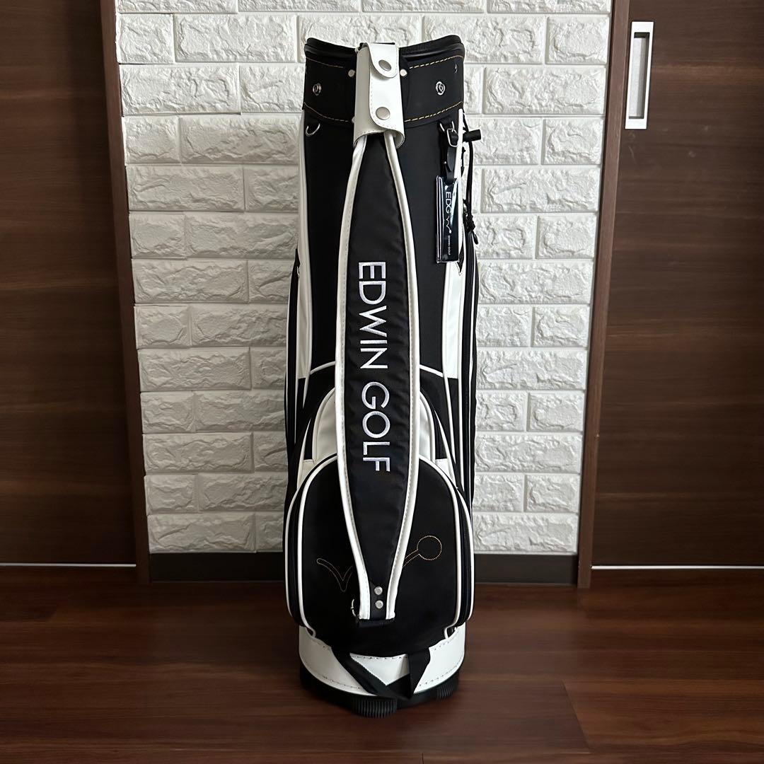 美品 EDWIN GOLF ゴルフ 9.5型キャディバッグ 6分割 ブラック