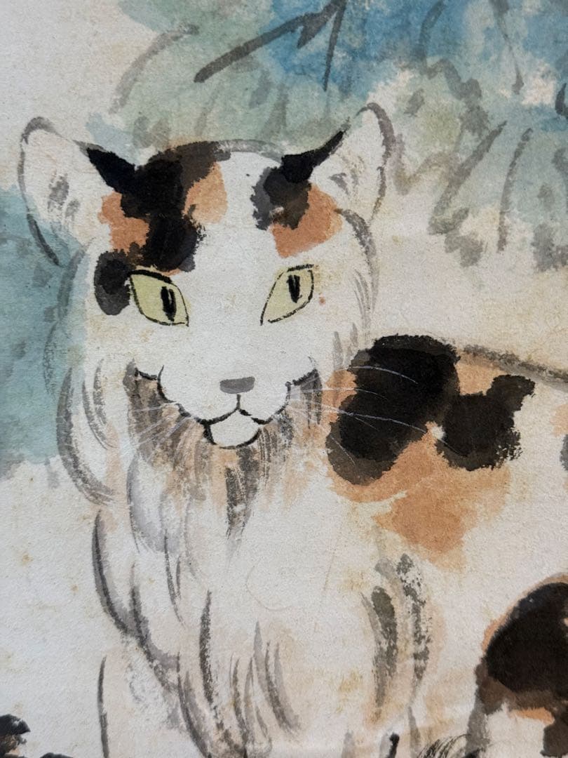 徐悲鴻風の「双猫図」