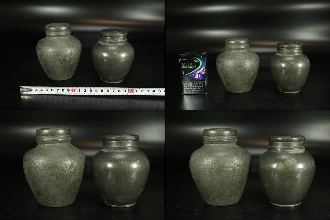 中国美術 唐物 古錫 茶壺 二件(K-S806)