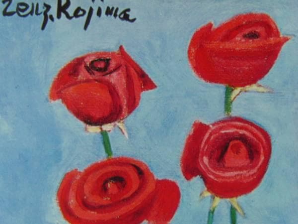 児島 善三郎、紅ばら、高級希少画集画、版上サイン入 新品額付