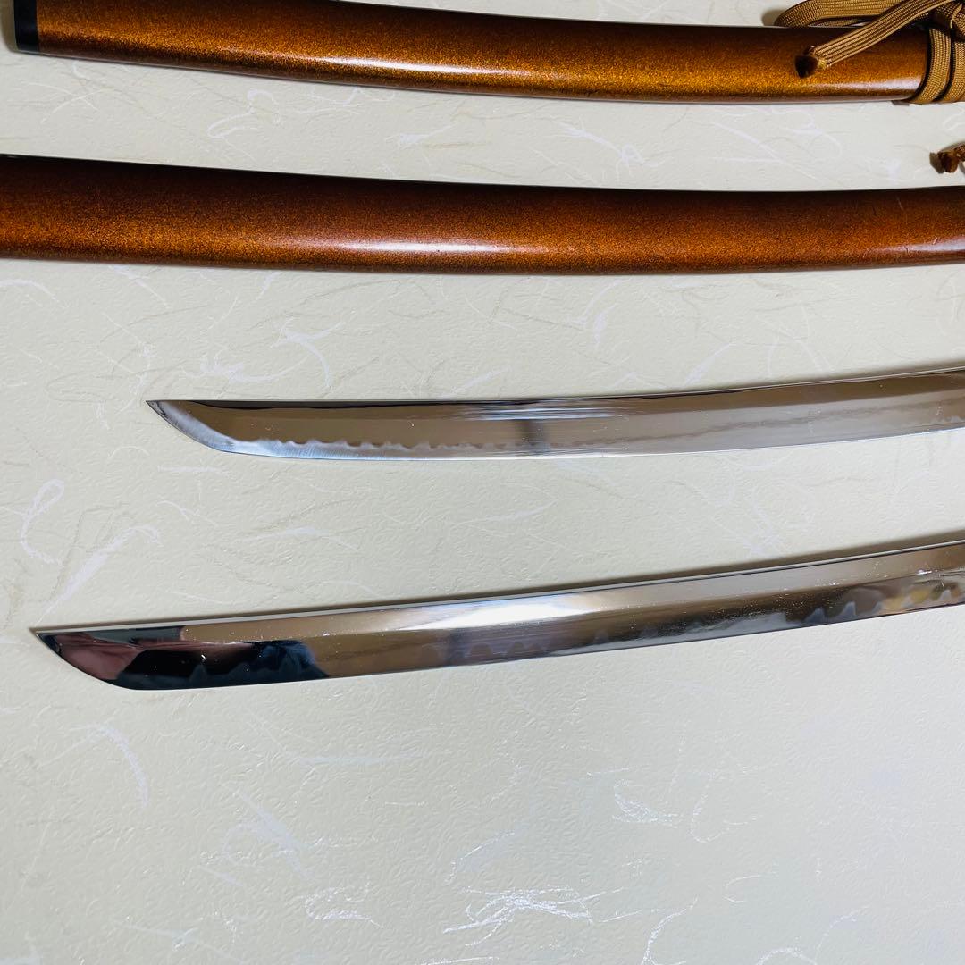 S*ジ様 模造刀 日本刀 武具 刀剣 のたれ刃紋 居合刀 2本セット 太刀 脇差