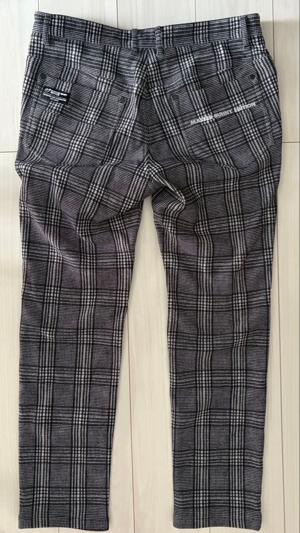 マスターバニーエディション 裏起毛 グレンチェック柄 グレー系 5 ゴルフウェア