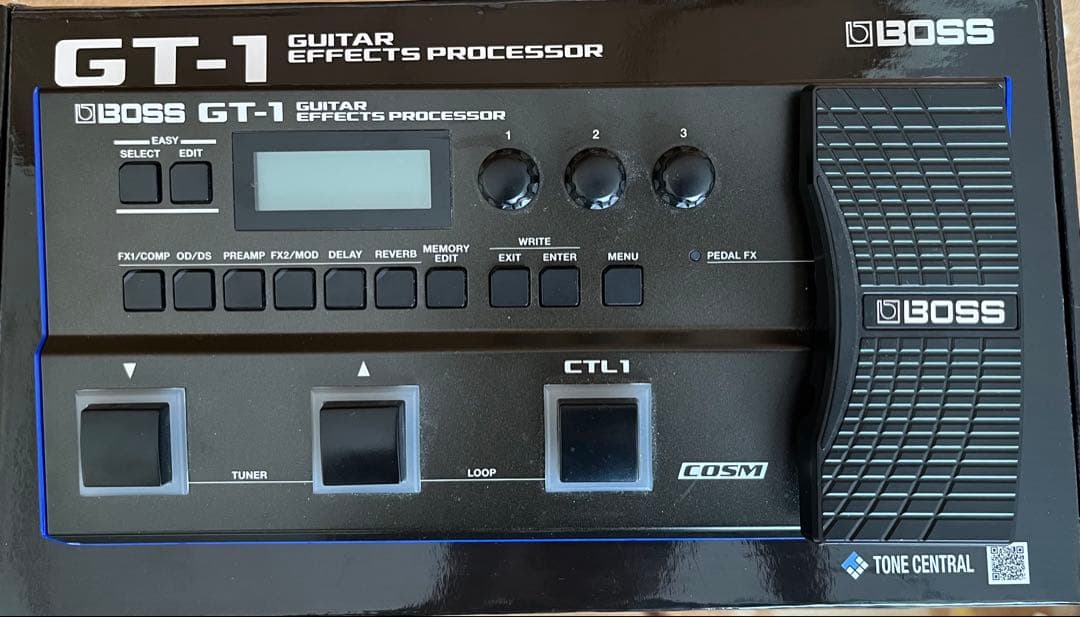 BOSS gt-1本体、 ACアダプタ PSA-100S、gt-1の教科書