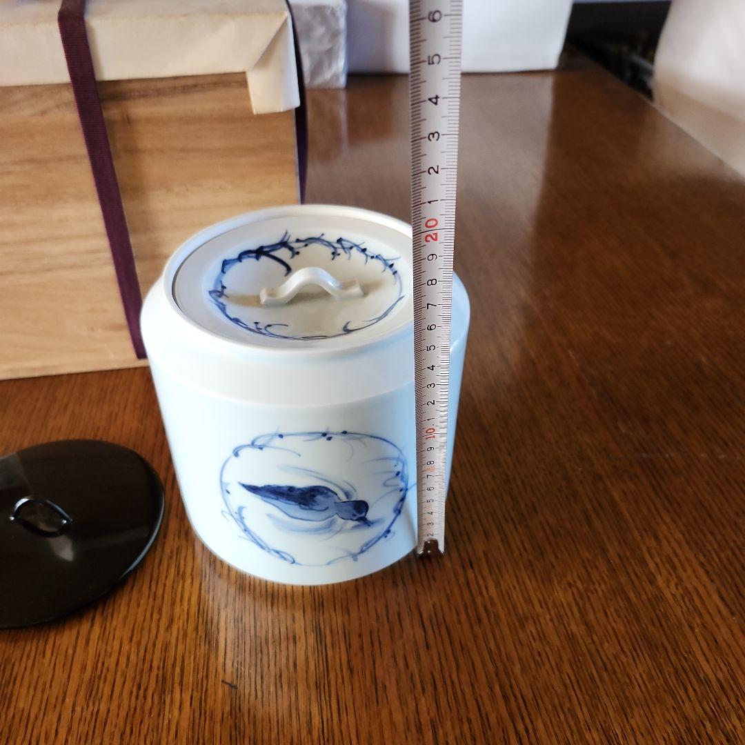 染付　 水差し 鳥の絵柄 木箱付き