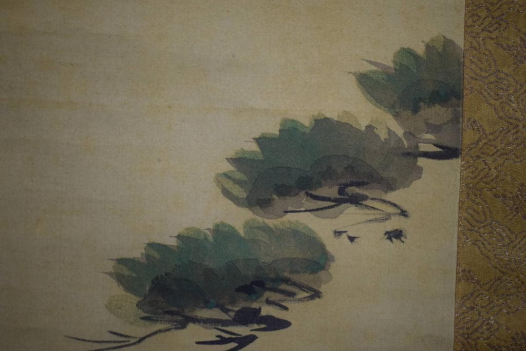 真作/谷文晁/松鶴画賛/桐箱二重箱付/布袋屋掛軸HI-98