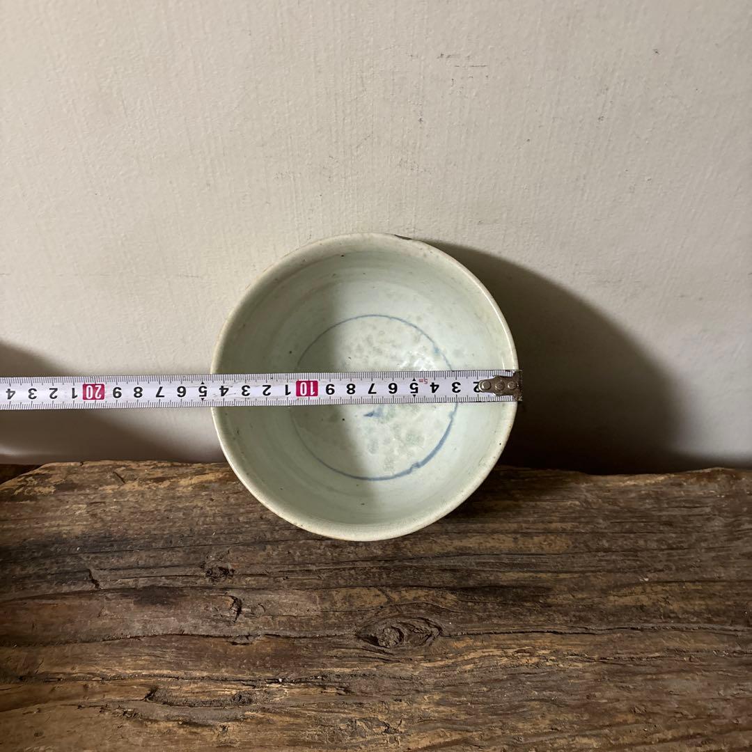 李朝染付草花紋鉢　朝鮮古美術　白磁　茶道具　韓国骨董　アンティーク　白洲正子