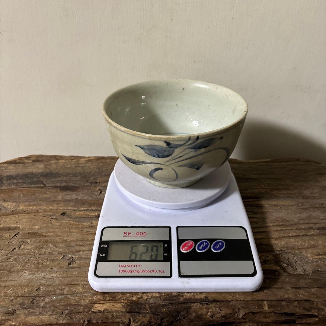 李朝染付草花紋鉢　朝鮮古美術　白磁　茶道具　韓国骨董　アンティーク　白洲正子