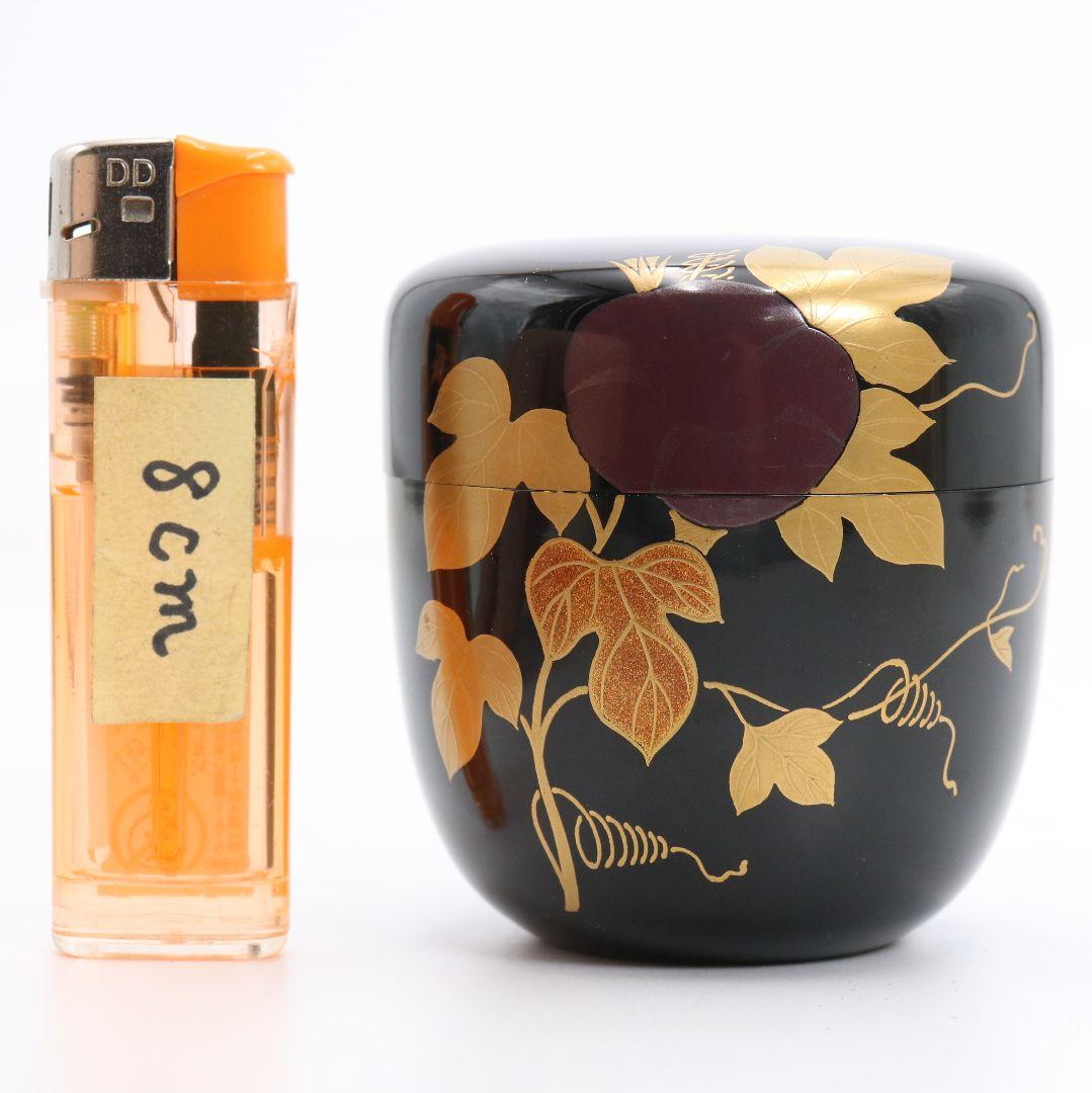 田中宗凌作 朝顔蒔絵 中棗 茶道具 共箱　V997