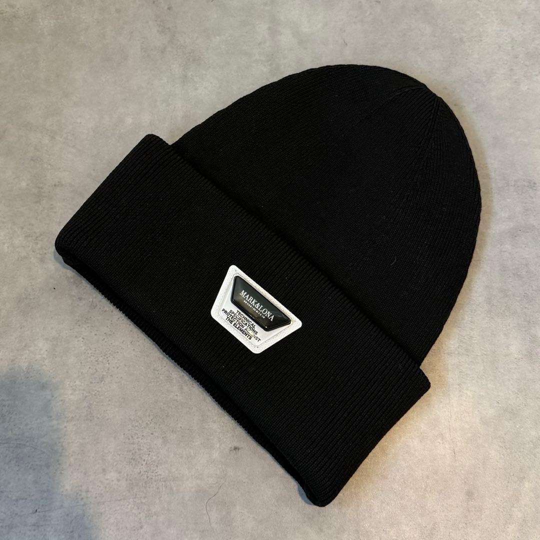 美品 ★ MARK&LONA ビーニー ニット帽 ブラック マーク&ロナ 正規品