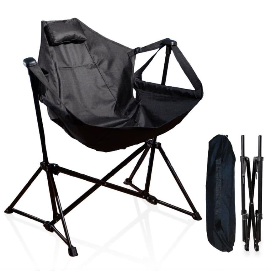 ハンモックチェア 折たたみ式 軽量 アウトドア キャンプ ブラック