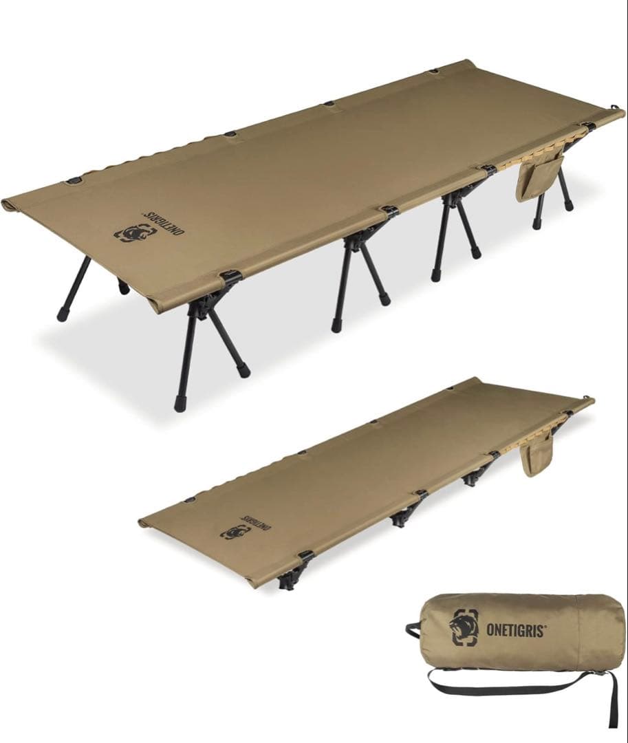 ONETIGRIS 折りたたみ　コット カーキ　2WAY キャンプ　キャンプ用品