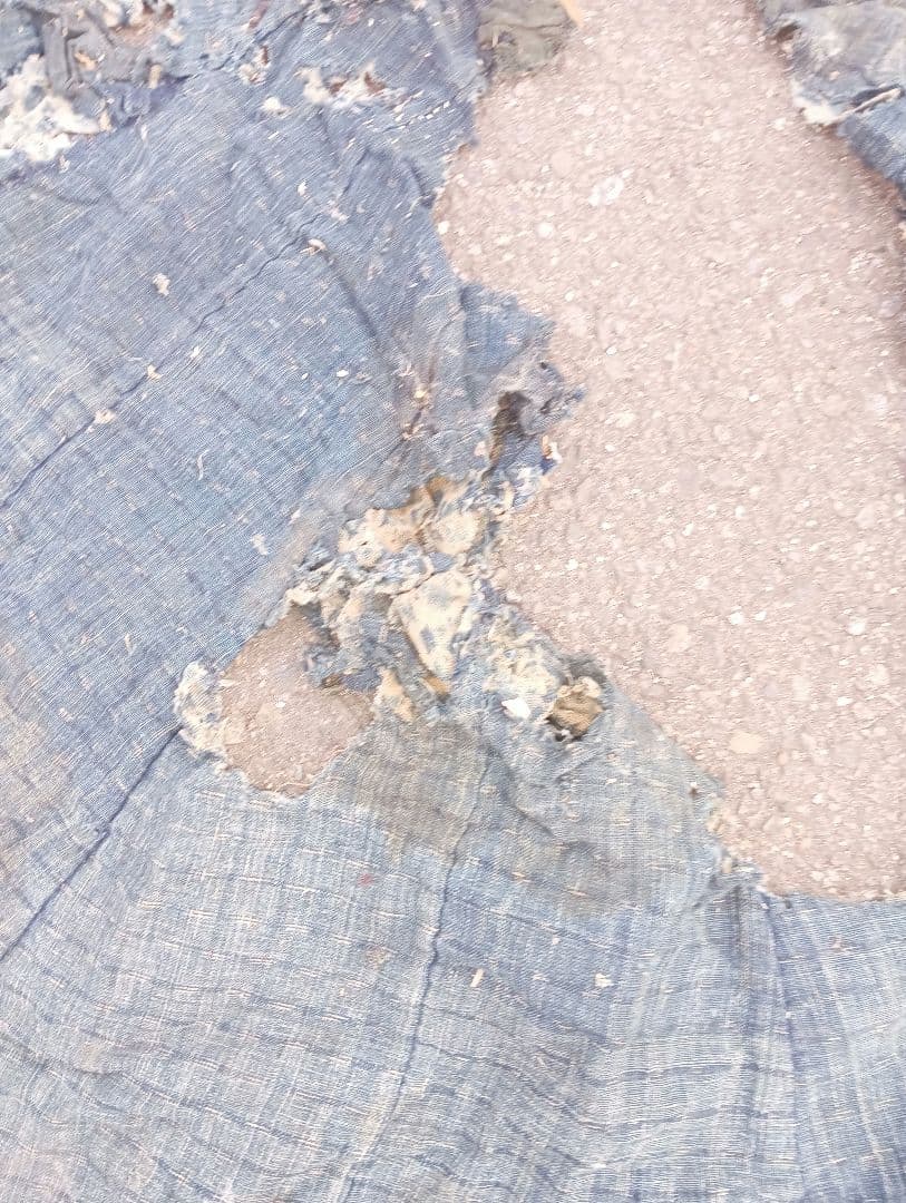 襤褸　合羽　江戸　古布　刺子　リメイク　ボロ　綿　藍染　時代劇 レインコート