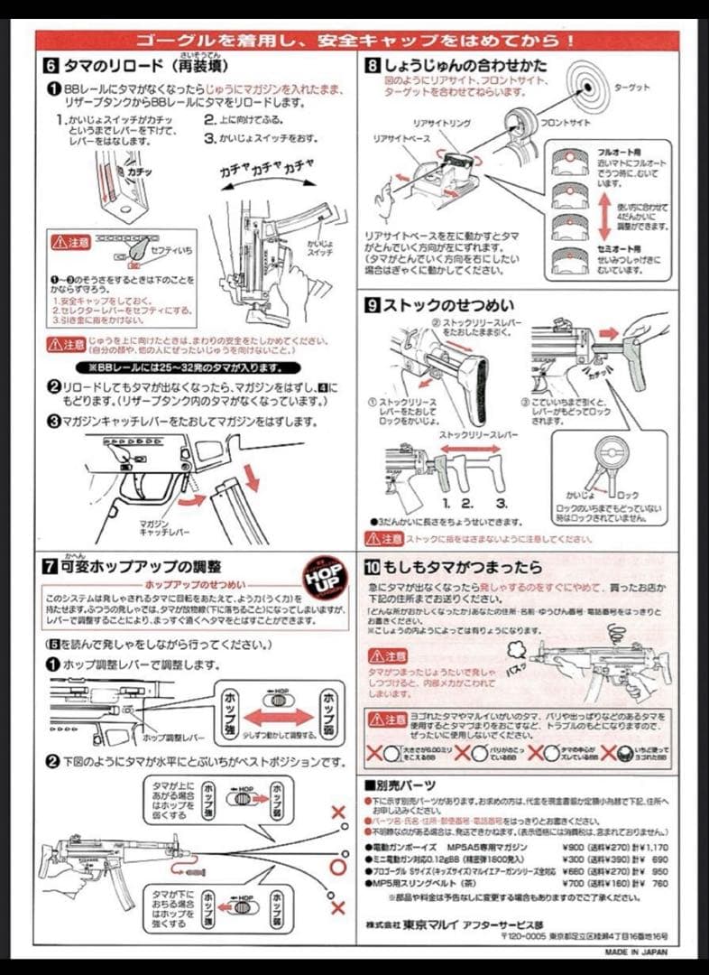東京マルイ カスタム品　H&K MP5A5 電動ガン　金属ピニオンギア