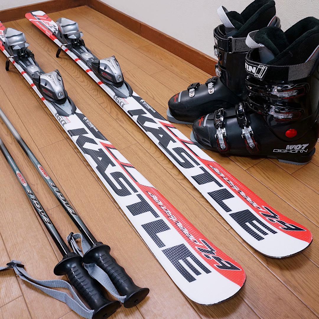 メンテ済 160cm 靴26～26.5cm KASTLE カービングスキーセット