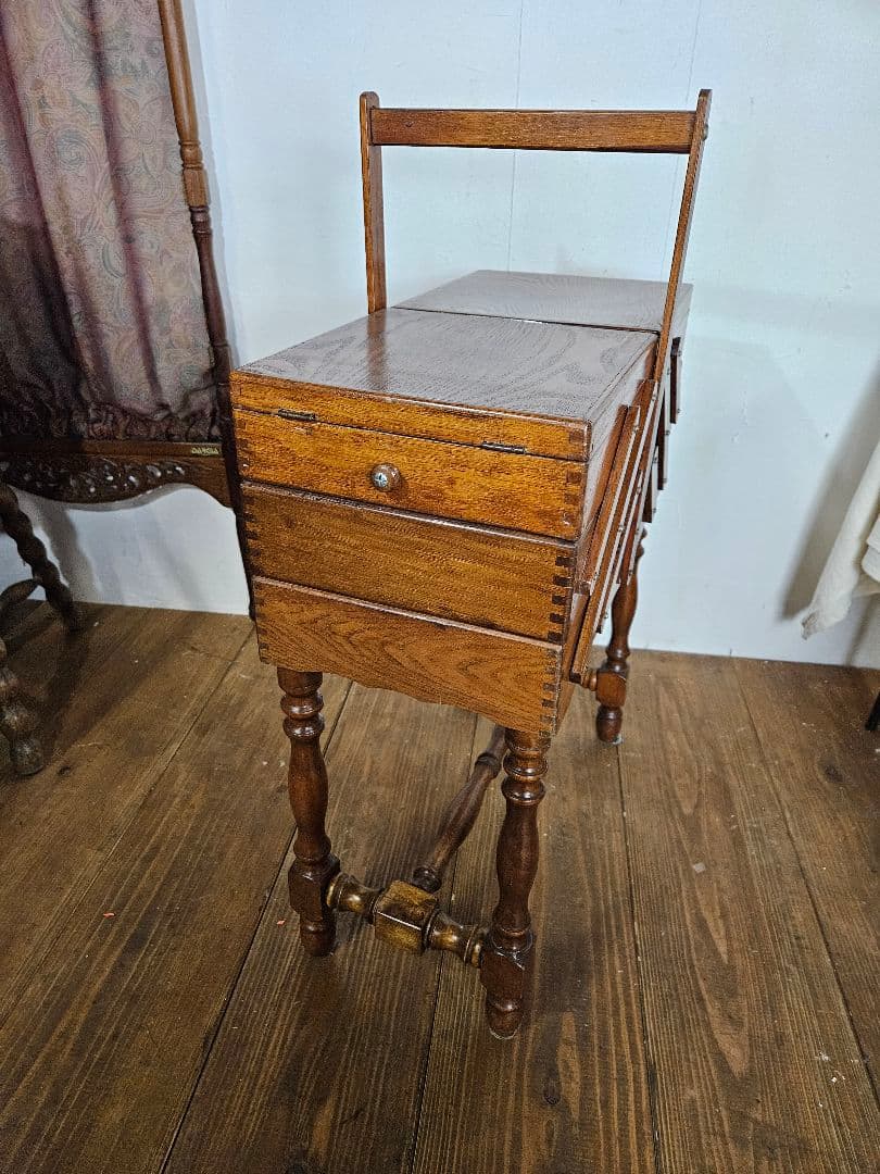 フランスアンティーク ソーイングボックス 木製 レトロ ディスプレイ 小物入れ