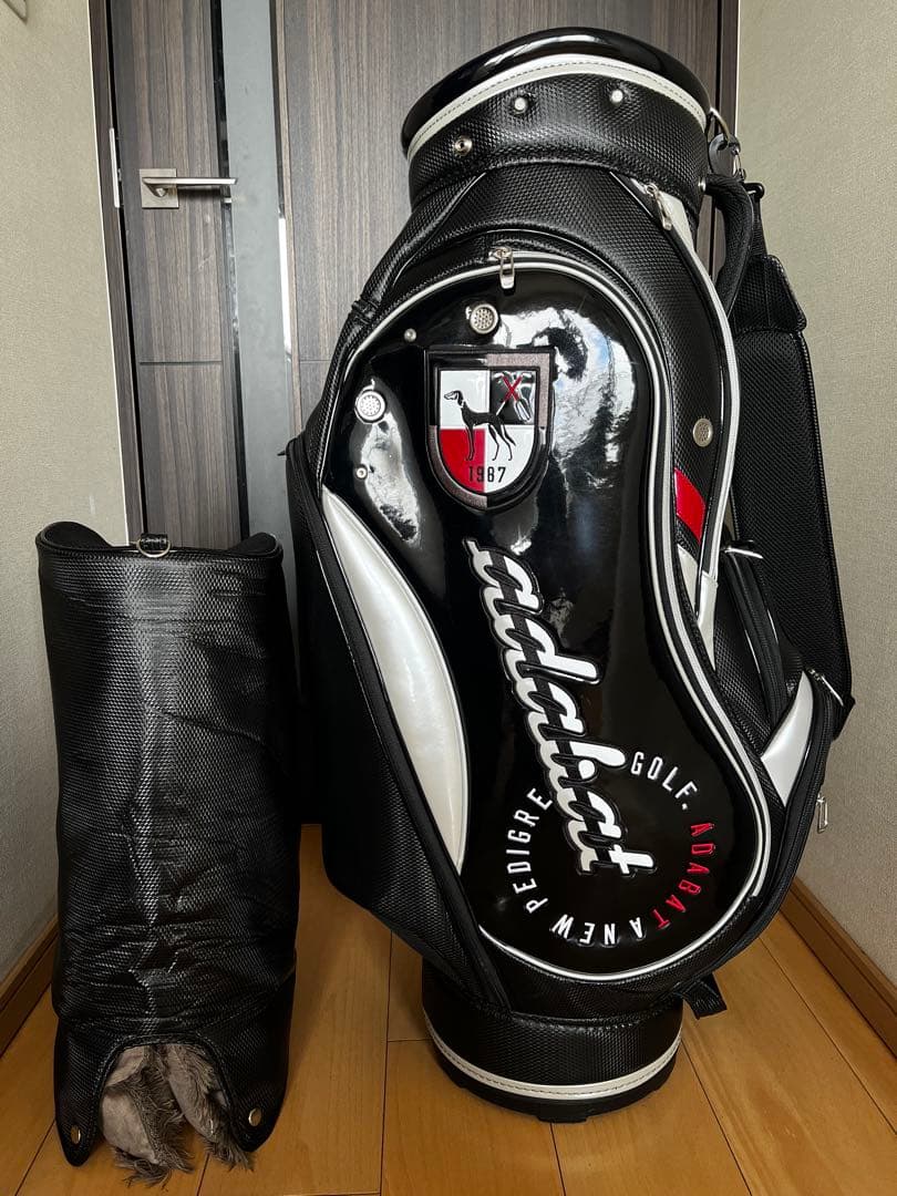 美品adabat アダバット カート型キャディバッグ　ブラック　9型　エナメル