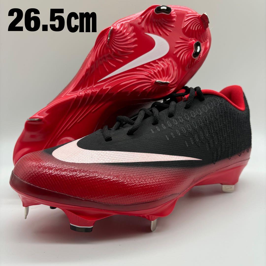 NIKE 野球 スパイク ブラック レッド 黒 赤 26.5㎝ ローカット 軽量