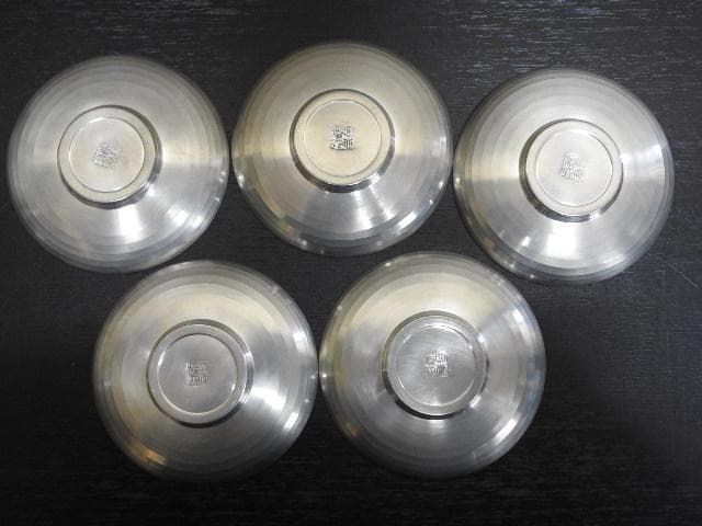 純鍚圓式茶托　秦蔵六造　市川鉄狼刀　共箱　MA39