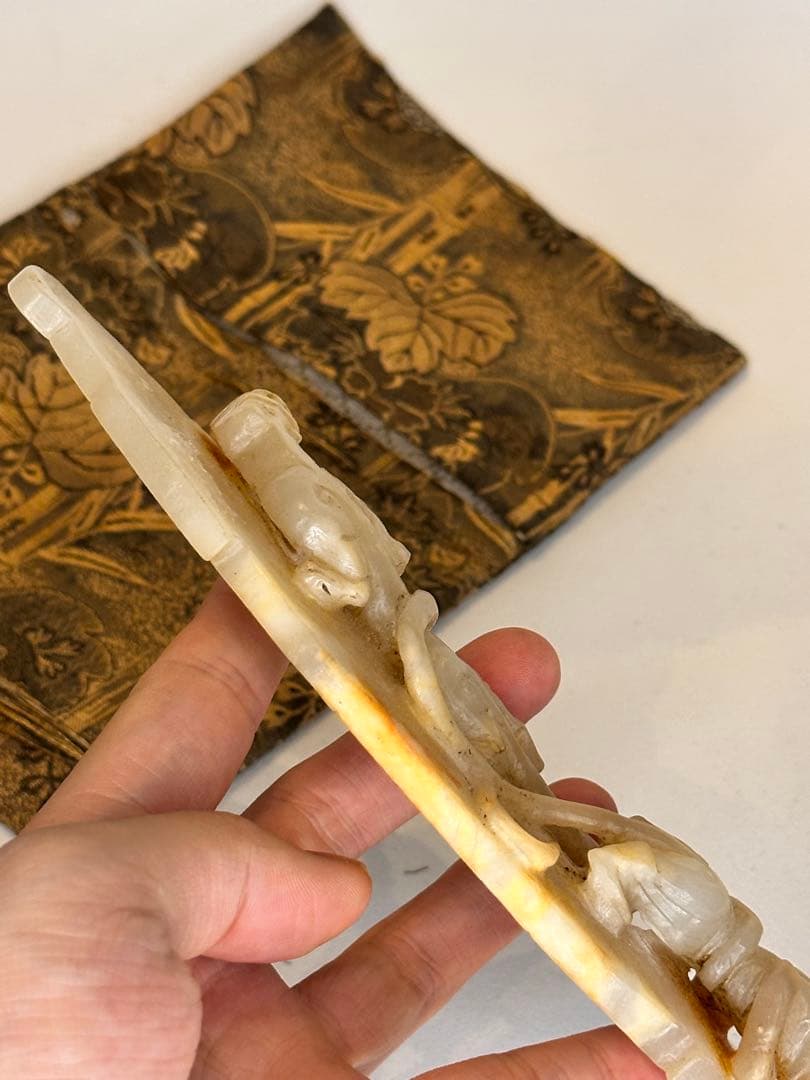 中国 古玉 瑞獣彫 玉佩 共袋 旧蔵品 コレクション