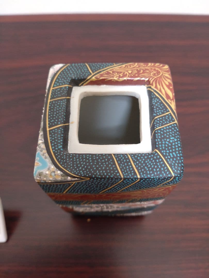 人気作家！九谷焼 中村陶志人 青粒花詰 香炉 共箱