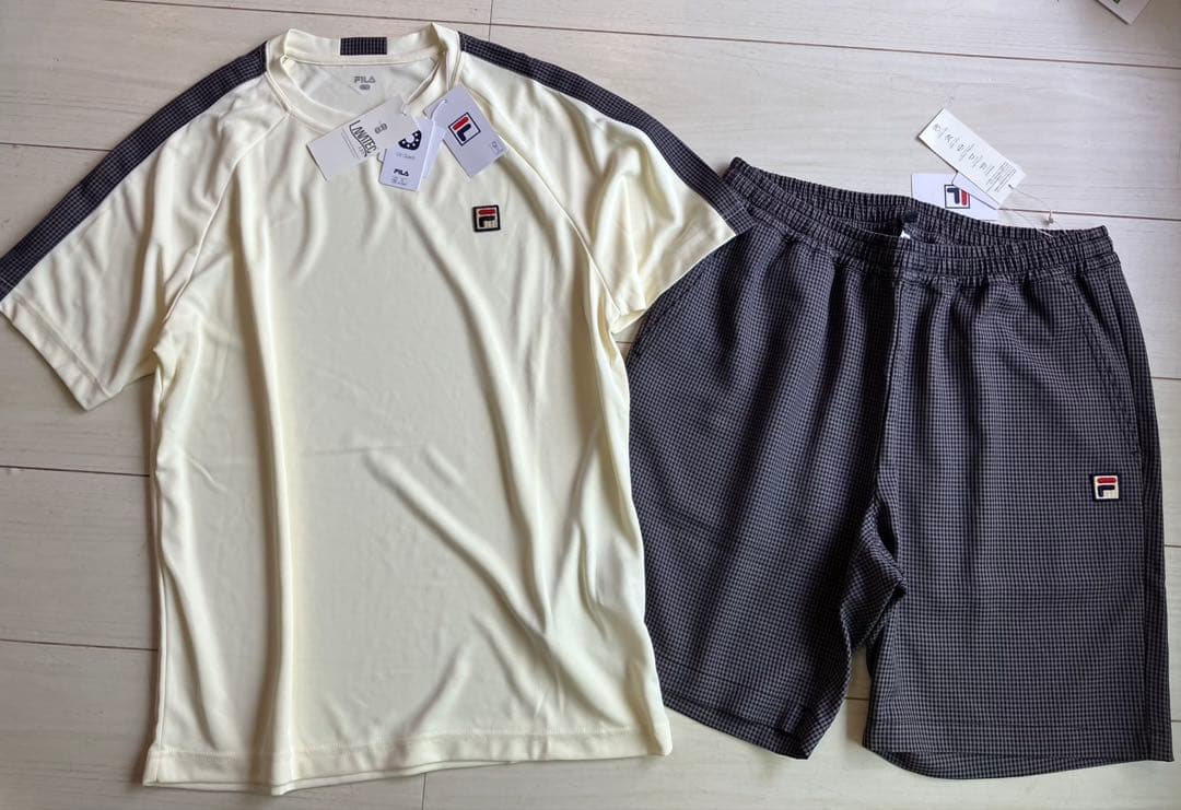 FILAフィラ メンズL 2024年秋冬モデルガンクラブチェック上下セットアップ