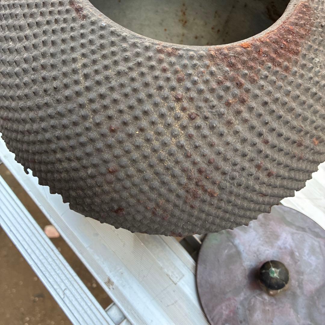 風炉釜 アラレ鉄釜 金属工芸 鐶付 釜鐶 茶道具 炭道具 茶釜 時代物 レトロ