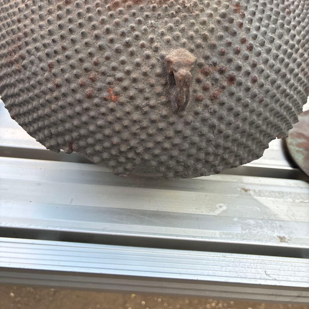 風炉釜 アラレ鉄釜 金属工芸 鐶付 釜鐶 茶道具 炭道具 茶釜 時代物 レトロ