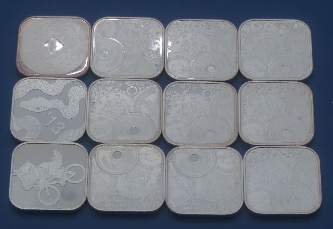 純銀 メダル 銘　純銀メダル12枚まとめ 52.22g 銀メダルミントだし造幣局