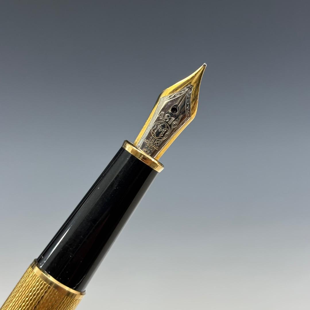 状態良【モンブラン本物】万年筆/マイスターシュテュック/ソリテール/ペン先K18