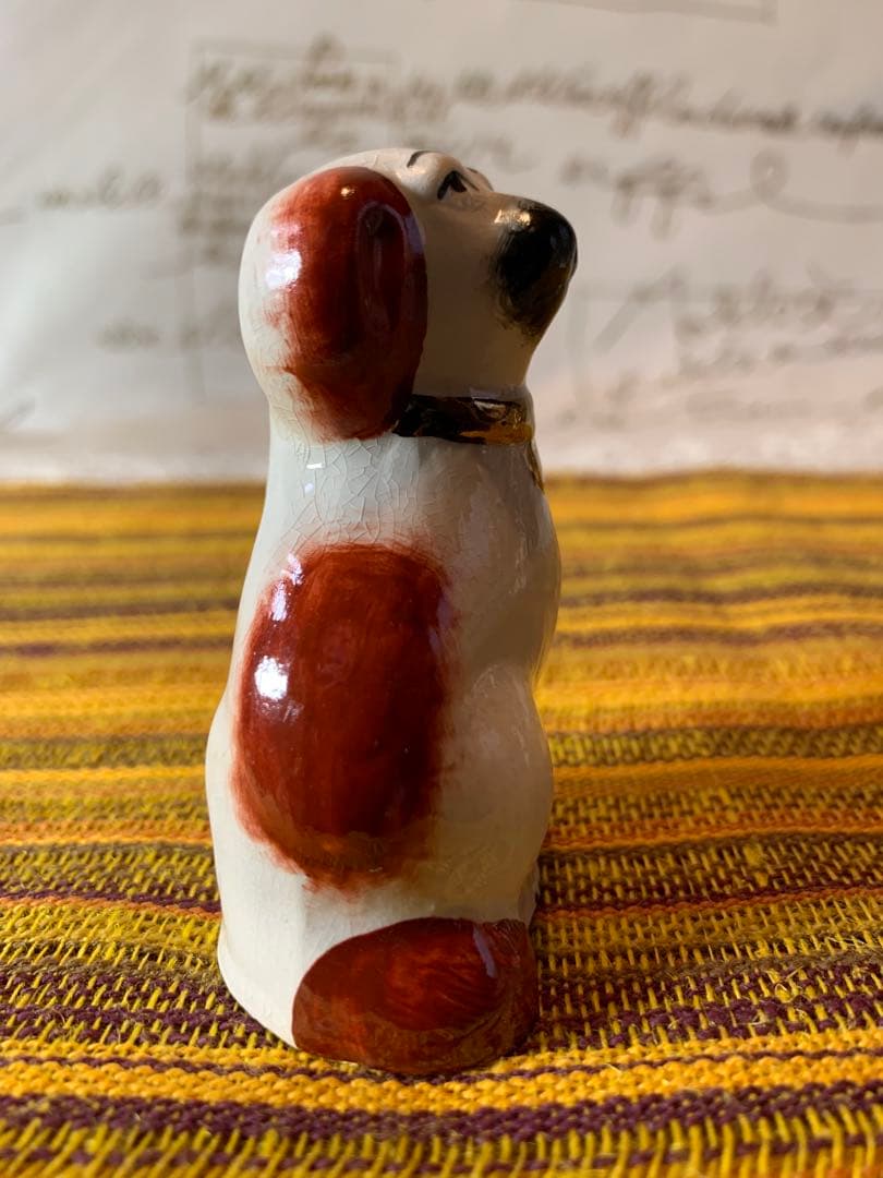 イギリス製　ビンテージのスタッフォードシャードックの可愛いミニの2匹セット！