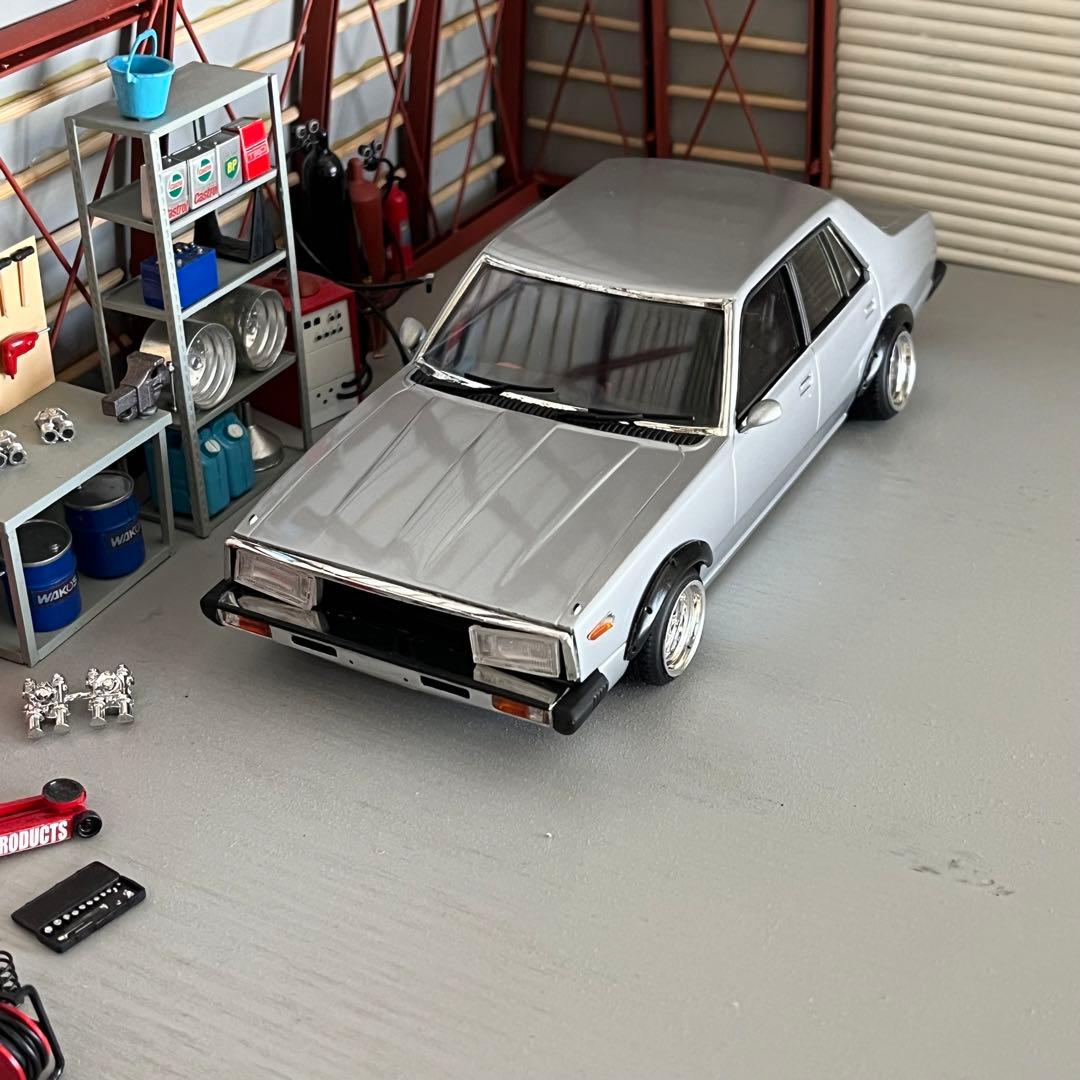 プラモデル車完成品　アオシマ　1/24  ジャパン4Dr  街道レーサー 旧車