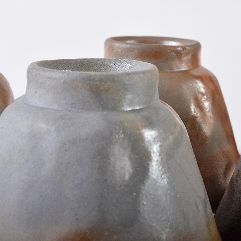 煎茶道具　備前焼　小西陶古作　煎茶碗　五客　共箱　D　R7888