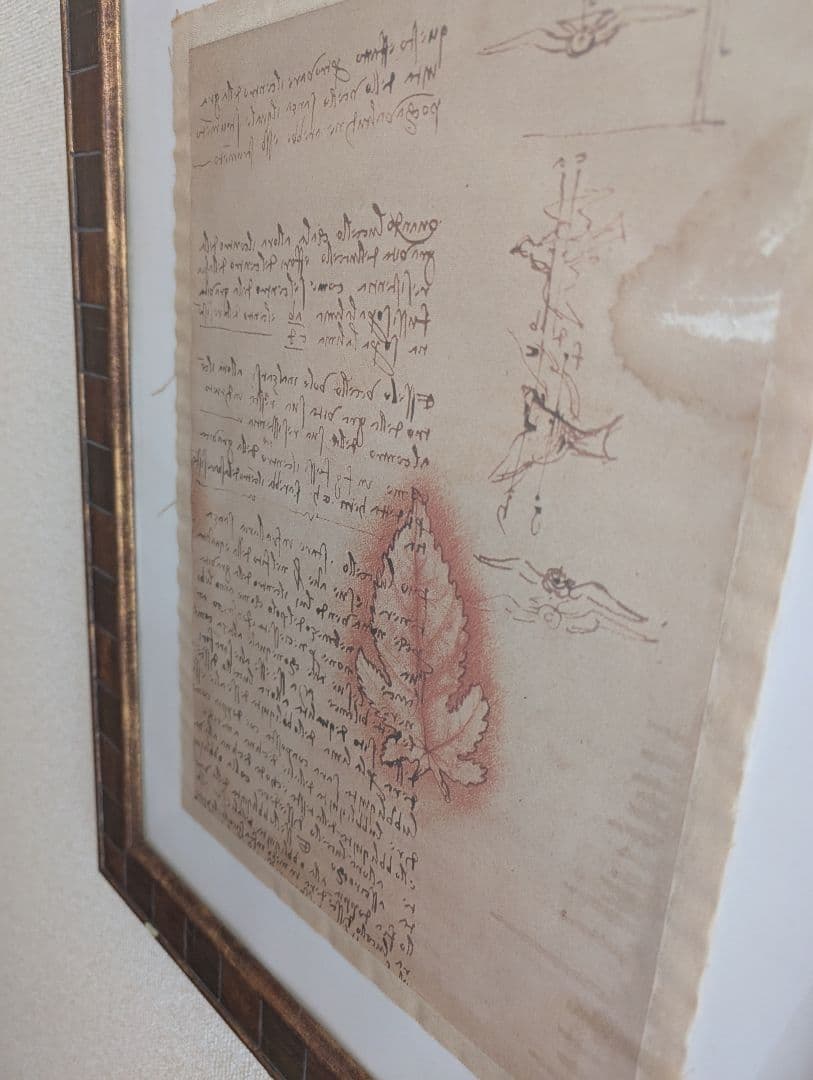 アンティーク調 ダヴィンチ風 手稿アートフレーム