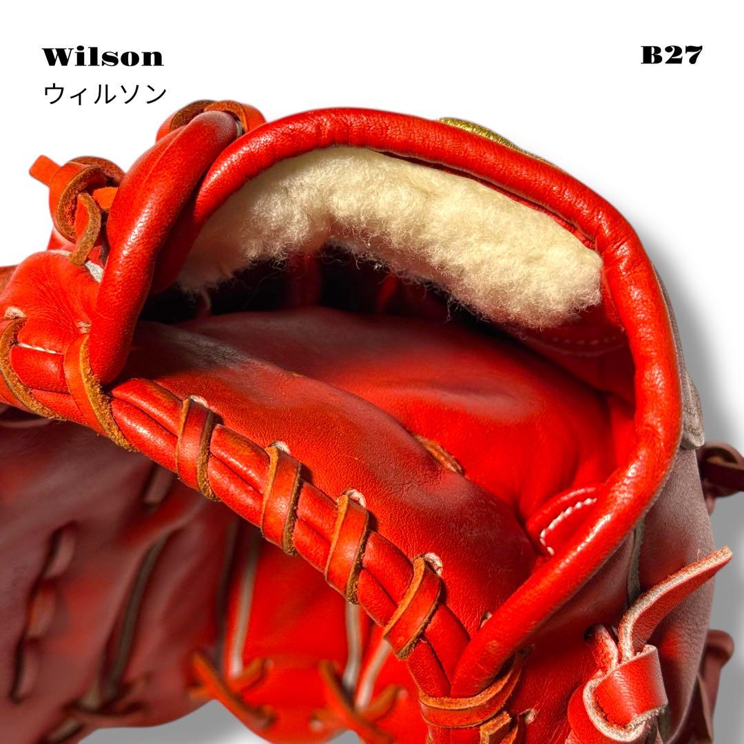 人気品！ Wilson ウィルソン グローブ グラブ 硬式 野球 内野手 レッド