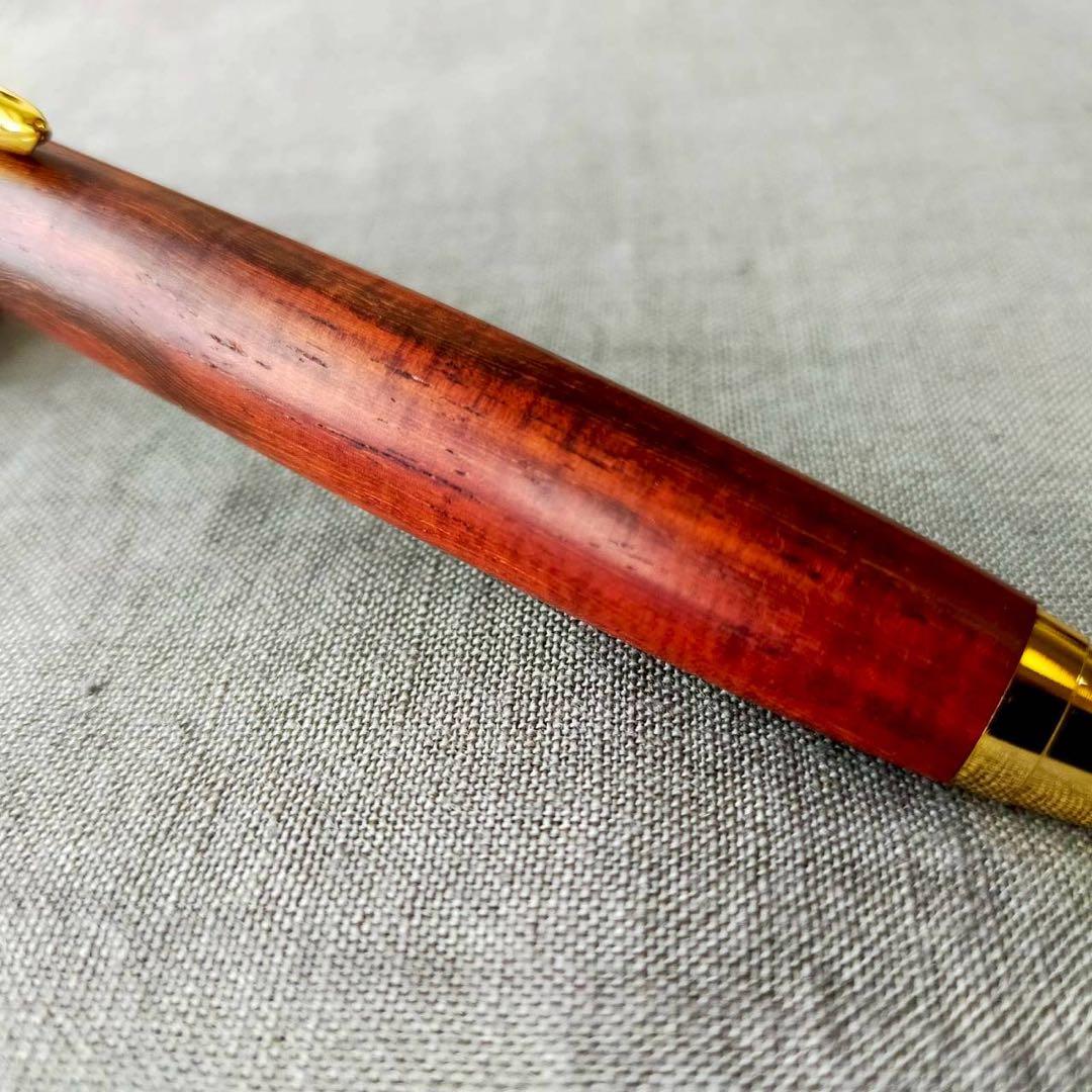 サイアミーズローズウッド　糸縮杢　ハンドメイド　木軸シャープペン　0.5mm
