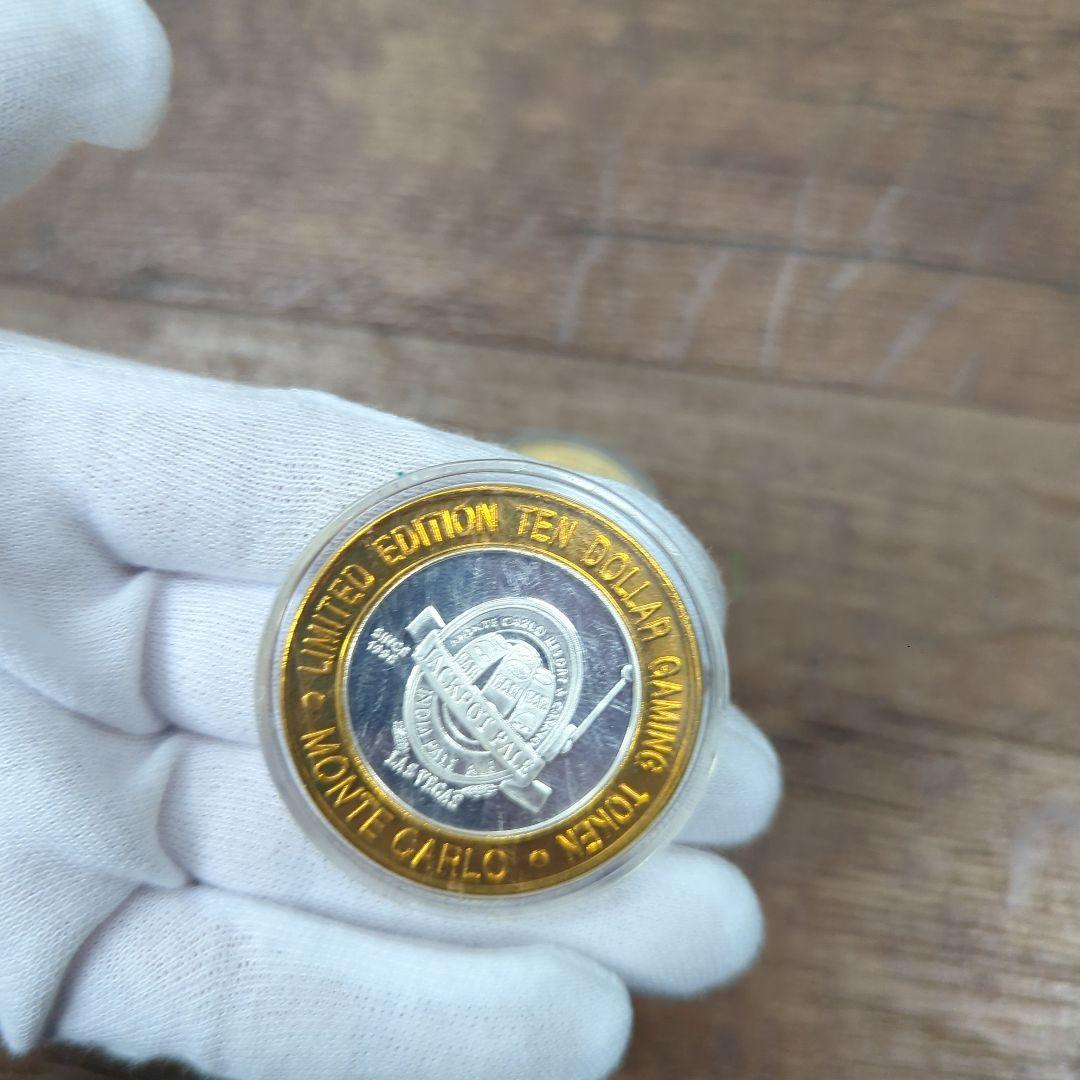 純銀10$銀貨×5 ラスベガス　カジノトークン　シルバーストライク