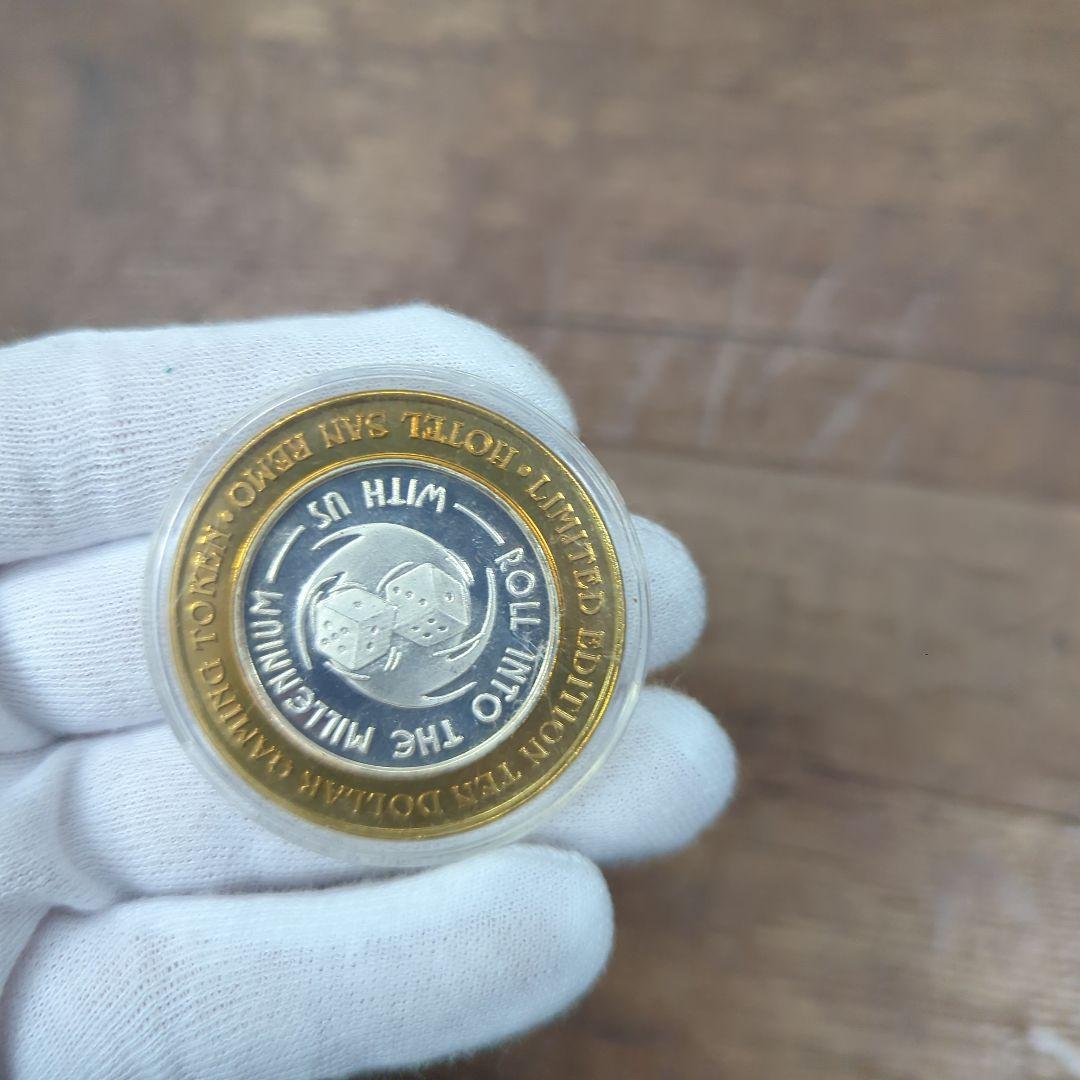 純銀10$銀貨×5 ラスベガス　カジノトークン　シルバーストライク