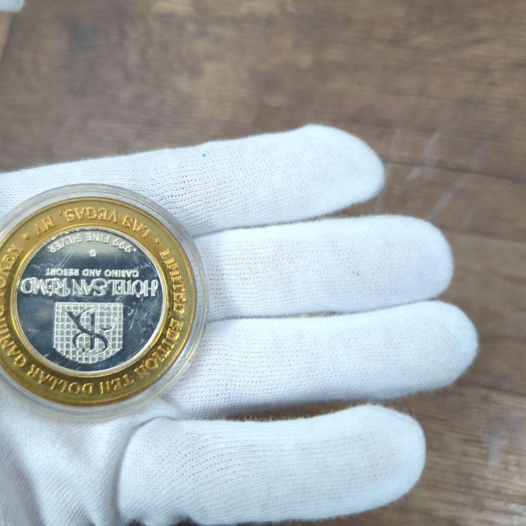 純銀10$銀貨×5 ラスベガス　カジノトークン　シルバーストライク