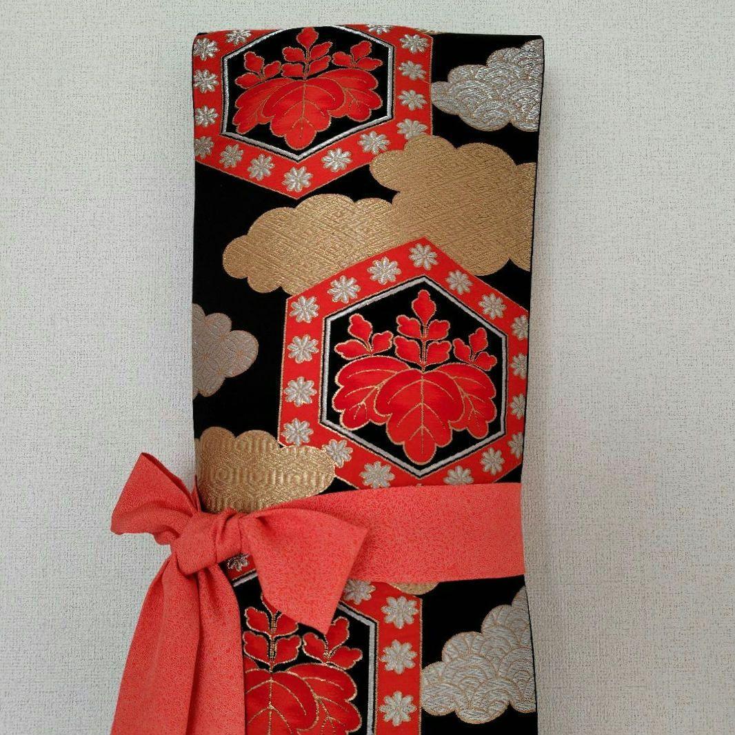 お琴カバー【桐】着物帯 ゆたん油単ハンドメイド 和楽器 正絹 袋帯 山田流生田流