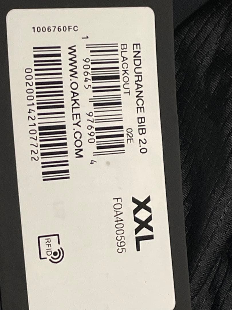 新品　Oakley ENDURANCE BIB 20 XXL ブラック