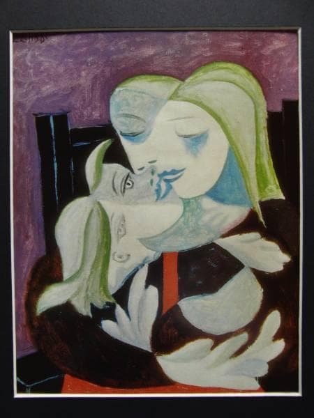 パブロ・ピカソ、マリー・テレ―ズとマヤ、希少限定画集より、新品額装付